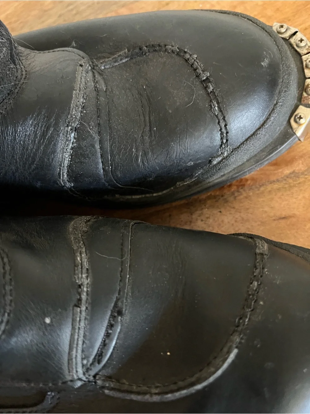 BMW Motorcycle Black Leather Boots Size 45